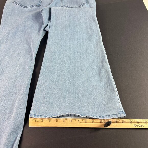 Dolls Kill X Betty Boop Jeans Women 31x32* Flare Mid Rise Light Blue Denim Tag L - Picture 11 of 16